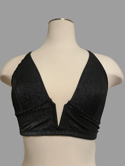 Auden Black Metallic Racer Back Bralette